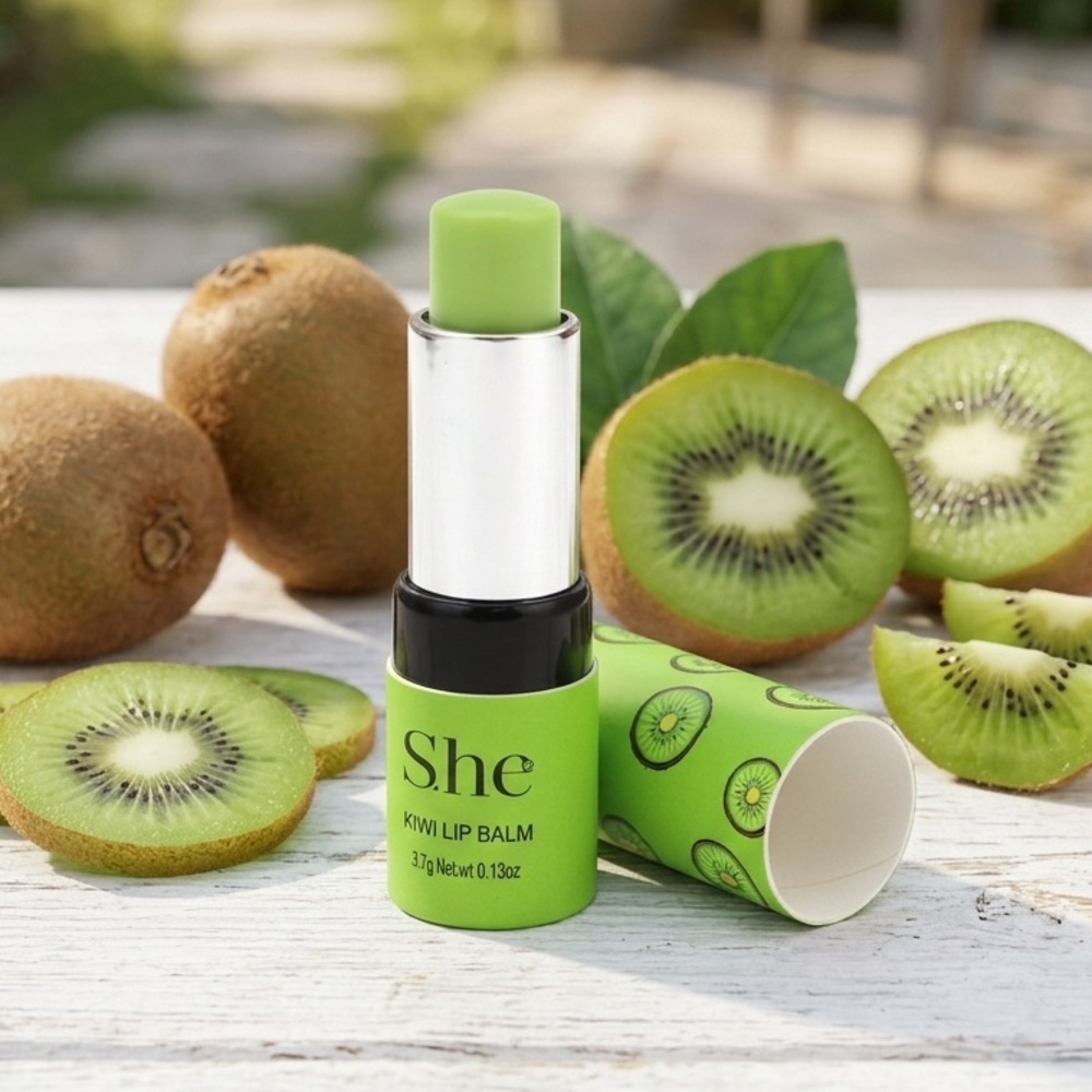 S.he Makeup Kiwi Moisturizing Buttery Vitamin E Infused Non-Greasy Lip Balm